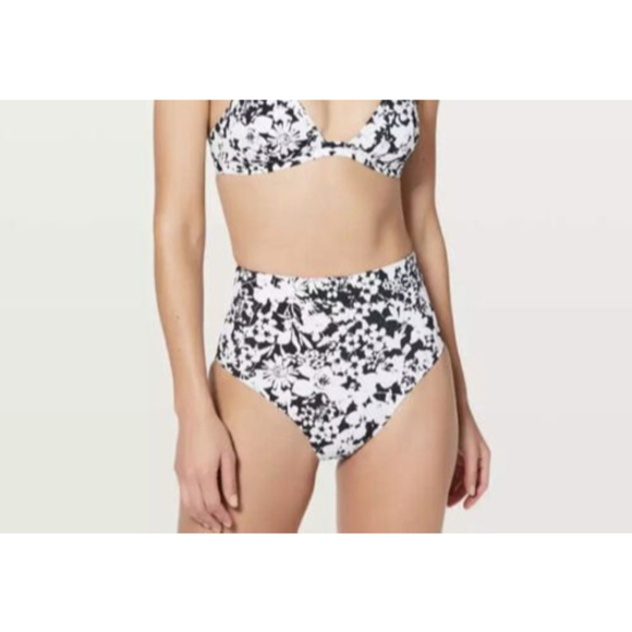 lululemon Deep Sea high waisted Black and White Bikini bottoms - Picture 2 of 7